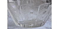 Vase ovale en verre d'art d'époque Art déco