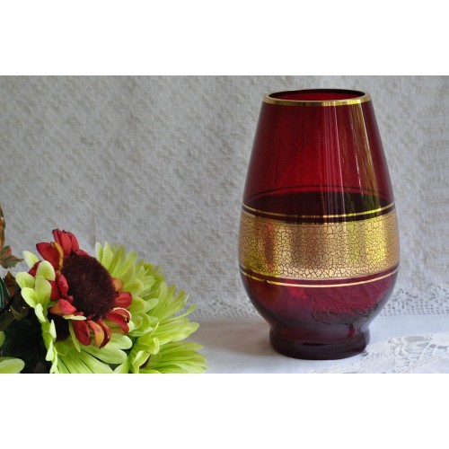 Mid-Century Barthmann Ruby Glass Vase