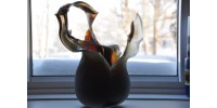 Vintage Art Glass Vase by Jean-Marie Giguère