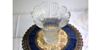 Finnish Textured Art Glass Petal Shaped Vase