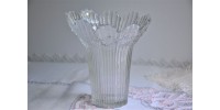 Finnish Textured Art Glass Petal Shaped Vase