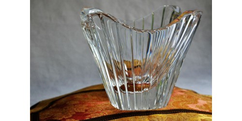 Vase d'art Orrefors en cristal signé